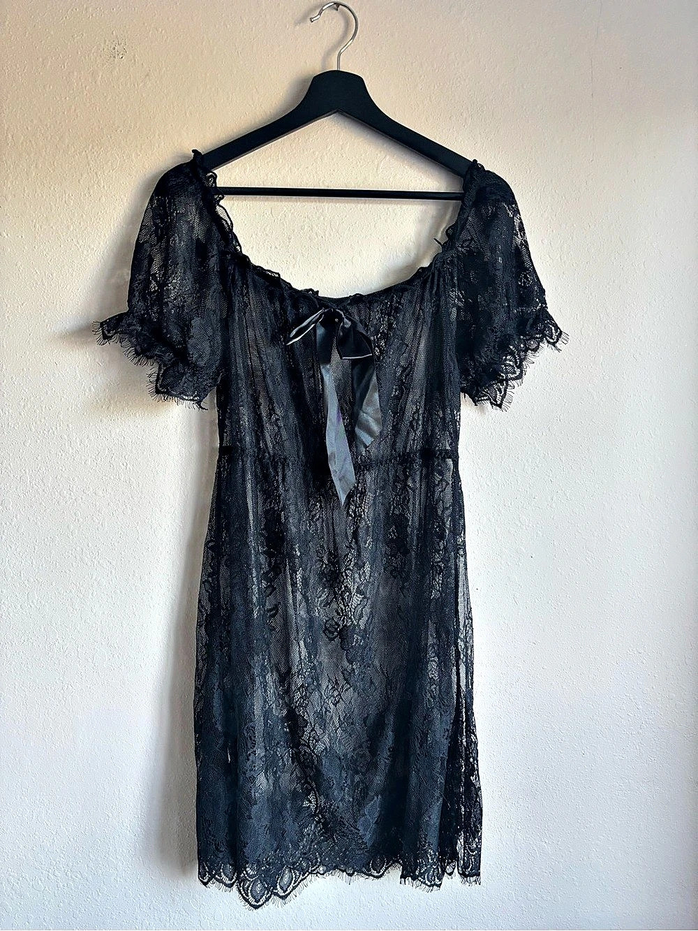 Black Lace Whimsigoth Mini Dress